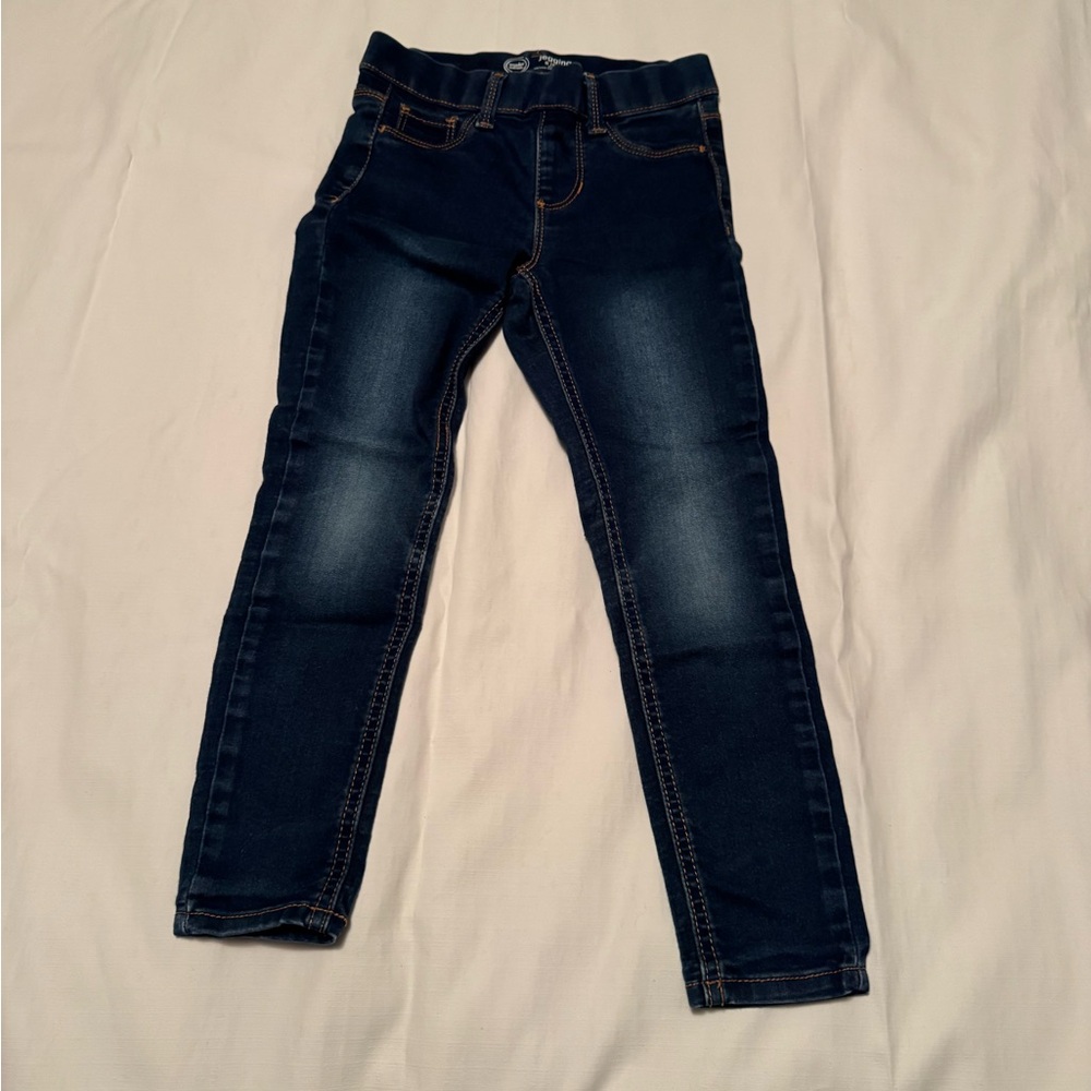 Wonder Nation Girls Skinny Dark Wash Jeggings Size S 6 6X Pull On Jeans Stretch